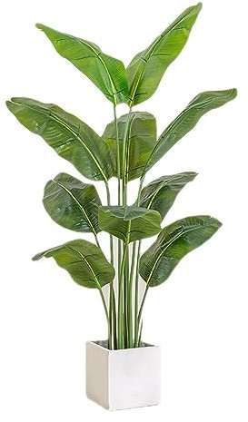 Künstliche Pflanzen 160 cm Kunstpflanzen Im Topf Künstlicher Bananen Baum Kunstpflanze Kunstbaum Zimmerpflanze Dekopflanze Büropflanze Kunststofftopf for Drinnen Und Draußen(1.6m)