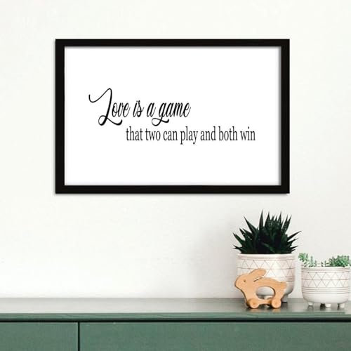 Wandschild mit Aufschrift Love Is A Game That Two Can Play And Both Win, rustikaler Holzrahmen, Wanddekoration mit Spruch-Zitaten, gerahmtes Holzschild, Heimdekoration für Wohnzimmer, Fenster, 20,3