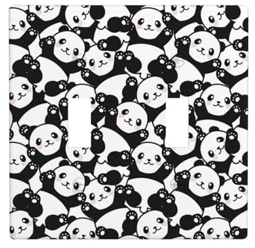 Placca di copertura per interruttore della luce a levetta, 2 piastre da parete di dimensioni standard 11,4 x 11,4 cm, simpatica piastra di copertura per interruttore della luce a doppia placchetta