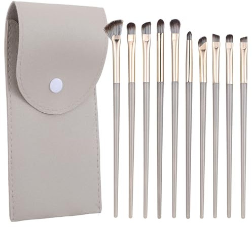 10 PCS Eyeshadow Brushes Set, Travel Makeup Brush Set Brushes Eye Shadow Blend Brush Set Soft Synthetic Bristle with Leather Storage Bag for Wedding Bridal Shower Favors