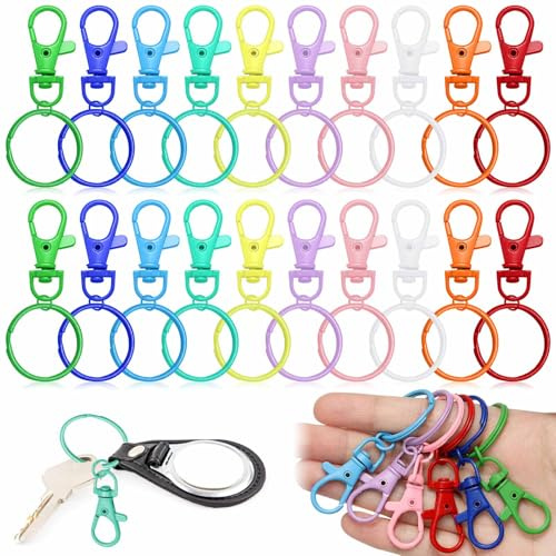 Mosquetones Pequeños,Anillas Llaveros,50 Piezas Anillas para Llaveros,Llavero Mosqueton,Keychain,Anillas Llavero para Bisuteria Artesanías