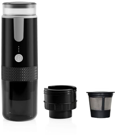 Giuneuow Cafetera Expreso Portátil, Máquina de Café Eléctrica de Viaje para Oficina, Viajes, Campamentos, Apta para Café en Polvo y Cápsulas de Café