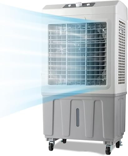 Enfriador De Aire Evaporativo, Tanque De Agua De 70l 3 Velocidades, Oscilación De 120 °, Enfriador Evaporativo con Rueda, Enfriador De Aire De Pantano Industrial para Exteriores