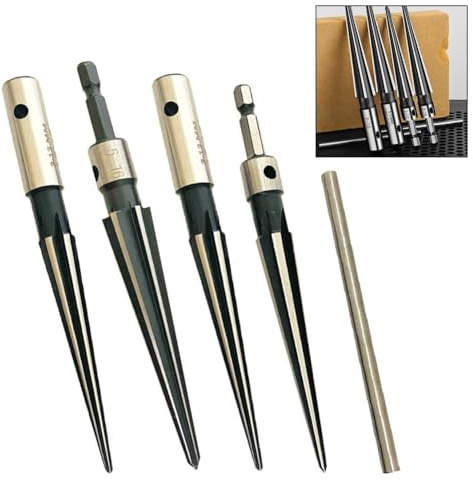 Taper Reamer Tool 5-16mm Steel Reamer Manual Reaming Tool for Metal Hole Enlarger and Deburring Hand Tool, Pin Hole Reamer for Metalwork Deburring and Woodw(Hexagon 5-16mm)