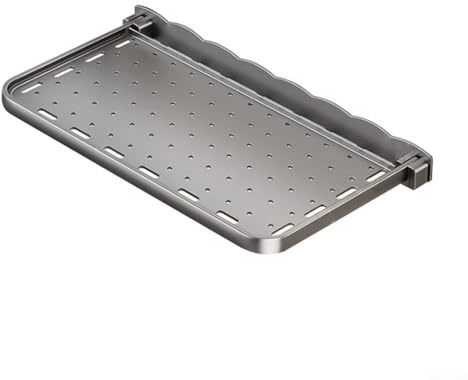 Eawfgtuw Étagère murale pliable en alliage d'aluminium avec crochets pour salle de bain, douche, buanderie, cuisine, balcon, chambre (gris)