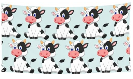 Cartel con impresión de vaca lechera para Halloween, decoración colgante para interiores y exteriores, resistente a los rayos UV con agujeros de metal