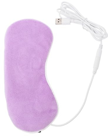 Konturiert USB 3d Beheizbare Kristallvelours aus Augenmaske | 1 Satz, Warme Kompresse für Trockene Augen, Tragbar für Büro und Reisen, Lila