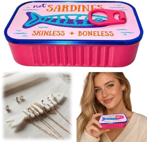 Sardine Smyckeskrin för Kvinnor, Sardine Box Resesmyckesfodral