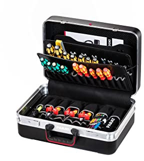 Parat Werkzeugkoffer Classic Plus (Werkzeugtasche für 50 Werkzeuge, Material Con-Pearl, X-ABS-Kunststoff, Aluminium, Tasche mit Kippzylinderschloss, Größe 48 x 36 x 21 cm)