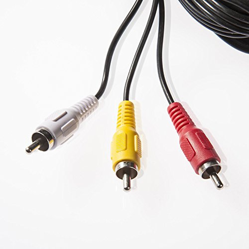 POPPSTAR 1,5m Audio Video Kabel, 3,5 mm Klinke Stecker auf 3x Cinch AV TV (4-polig), für Camcorder, Digitalkamera, VHS Rekorder und mehr, schwarz