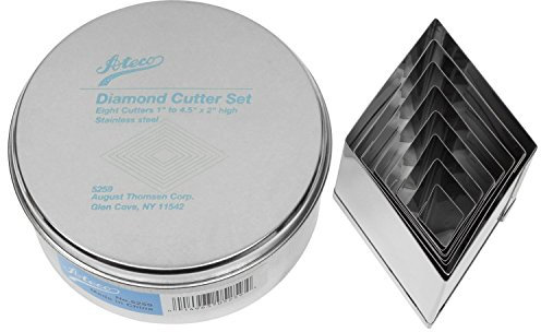 Ateco 8pc Stainless Steel Diamond Shaped Cutter Set