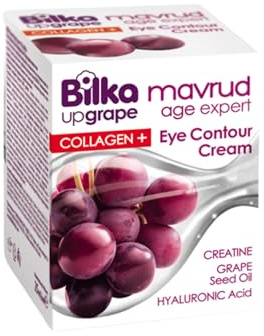Bilka Upgrape Mavrud Age Expert Crème Contour des Yeux 25ml - Collagène+, Acide Hyaluronique, Créatine, Huile de Pépins de Raisin, Beurre de Karité, Crème Anti-Âge pour les Yeux