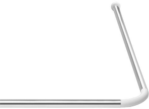 RIDDER 159500 Winkelstange, Universalwinkelstange, Duschvorhangstange, Ø 20 mm, Aluminium, poliert