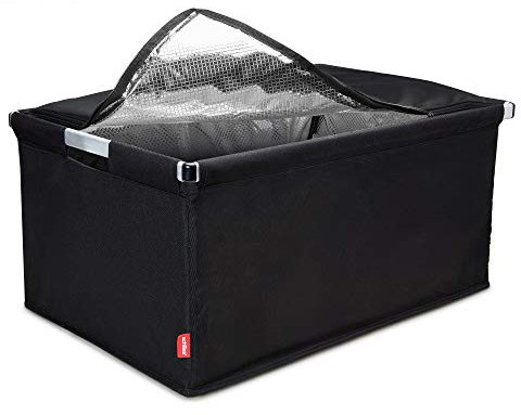 achilles Transportbox mit Kühlfunktion, Einkaufsbox mit Kühleinsatz, Kühlkorb groß, Einkaufskorb, klappbarer Kühlkorb, Klappbare Kühlbox, 61,5x42x29cm (Schwarz)