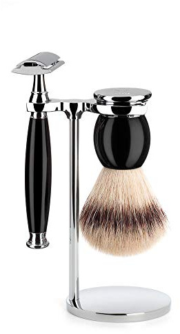 MÜHLE Rasierset - Sophist Serie - Silvertip Fibre - Rasierhobel - Edelharz schwarz