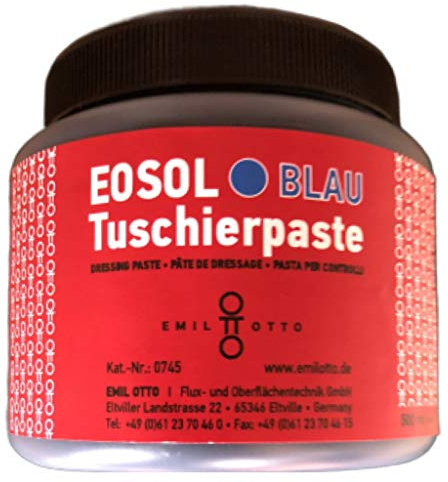 EOSOL - Tuschierpaste BLAU, Inhalt: 500 ml -Hochwirksames pastöses Kontrastmittel, Anwendungsverfahren: Zur Kontrolle bearbeiteter metallischer Oberflächen