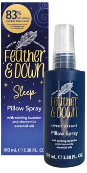 Feather & Down Sweet Dream Pillow Spray (100ml) - With Calming Lavender & Chamomile Essential Oils. Encouraging Calm, Tranquility & a Restful Night's Sleep.