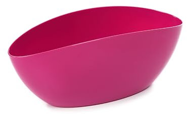 Lamela Ciotola decorativa Luna ovale in plastica, colore: fucsia