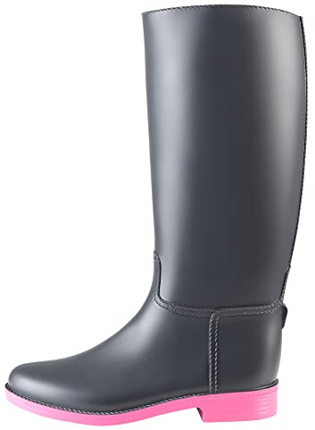 PFIFF 102796 Reitstiefel Aberdeen, Gummistiefel Stallstiefel Anthrazit/Pink 33