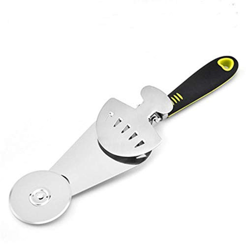 HEHELEBANG Stainless Steel Pizza Knife Cutter Steak Shovel Pastry Pasta Dough Crimper Round Hob Wheel