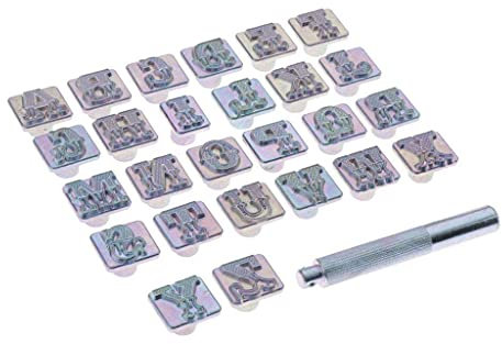 Hellery 26 Alphabet Punch Stempel Schlagbuchstaben -Stanzwerkzeuge A-Z Buchstaben Stempel Werkzeug