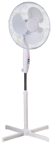 Aspect 16 Inch Pedestal Fan 3 Speed Settings Quiet Operation Oscillating Adjustable Height Cooling Fan Ideal for Home and Office (40 Watts - White)