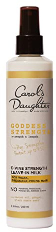 Carol's Daughter Leave In Conditioner, 8.5 Fluid Ounces, Goddess Strength Divine Strength Hair Milk with Castor Oil for Weak, Wavy, Coily and Curly Hair