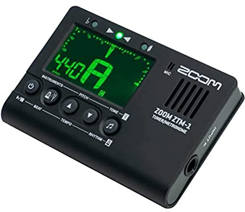 ZOOM ZTM-1 Chromatisches Stimmgerät und Metronom für Gitarre, Bass, Ukulele, Violine – Ideal zunm Üben und für Auftritte