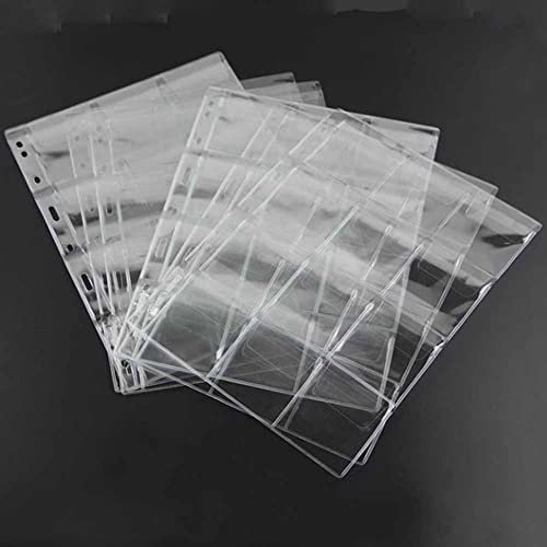 5 Blatt Münzseiten 12 Taschen Münzsammelseiten Münzbucheinlagen Hüllen Münzalbum Aufbewahrung Halter mit Standard 9 Loch für Münze Währung Briefmarkenabzeichen Sammelzubehör