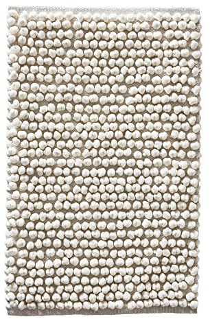 Jotex Hills Badteppich, Popcorn Badematte, Baumwolle und Polyester Mix - Weiß, 80x150 cm
