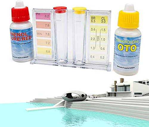 Eastuy Kit per Il Test del PH 'Acqua,Kit di qualità 'Acqua termale per l'analisi del PH - Kit Iniziale per Test 'Acqua Facile da Usare per casa, Piscina, Giardinaggio, Centro Benessere