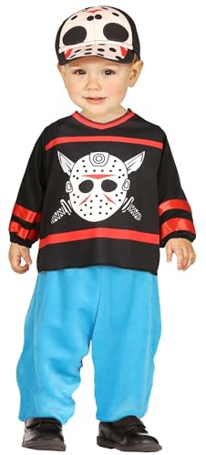 FIESTAS GUIRCA | Costume Jazz Dead Toddler (2-3 anni) - Maglietta, Cappellino e Pantaloni - Costumi per Bambini Piccoli per Halloween, Carnevale e Feste Sportive - Ideale per Bambini - Nero e Blu