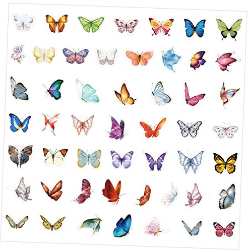 Tofficu 50pcs Butterfly Stickers for Laptop Scrapbooking Boys and Girls Decor Small Butterfly Decals DIY Sticker Luggage
