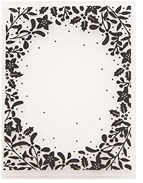 arriettycraft Christmas Berry Branch Frame Plastic Embossing Folder for Card Making Christmas Leaves Embossing Folders for Scrapbooking Paper Crafting