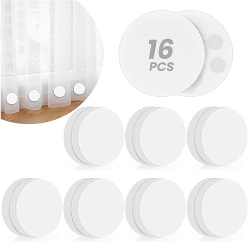 YixangDD 16 Pack Shower Curtain Weights, Rubber Covered Magnetic Curtain Weights, Shower Magnets for Curtain Liner Prevent from Blowing Around, Work for Drapery, Flag, Tablecloth (8 Pairs)