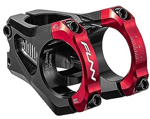 Funn Equalizer Bike Stem with Zero Rise- Length 35mm stem with 31.8mm Bar Clamp, 0 Degree Alloy Bike Stem for Mountain Bike and BMX Bike (Red)