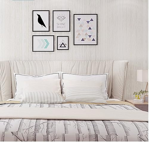 CULTS Hellgrau Vliestapete Moderne Minimalistische Einfarbig Tapete 3D Streifen Tapete für Wohnzimmer Schlafzimmer TV Hintergrundwand - 0,53 m x 9.5 m