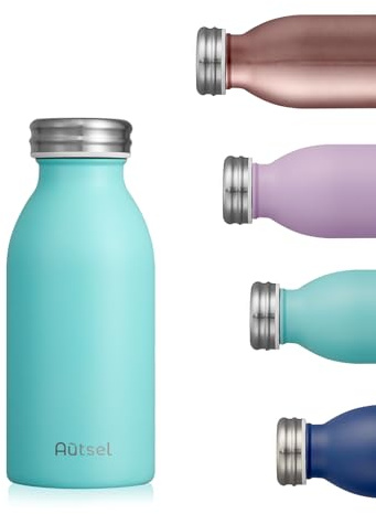 Autsel Botella Agua Acero Inoxidable 350ml Botella Termica, Deportiva Cantimplora Sin BPA, Termo con pared Doble Aislamiento Mantener 12H Caliente/24 Frío