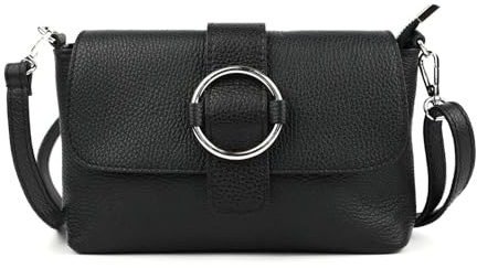 ITALYSHOP24 MADE in ITALY Damen LEDER TASCHE Umhängetasche Cross Over Body Messenger Bag Echtleder Ledertasche Schultertasche Brusttasche Hüfttasche Gürteltasche Clutch Abendtasche