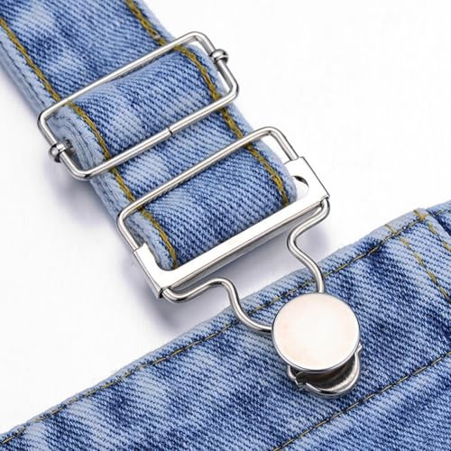 Verstellbare Latzhosenverschlüsse mit Druckknöpfen, ideal zum Basteln, für Jacken und Ledertaschen (Silber)