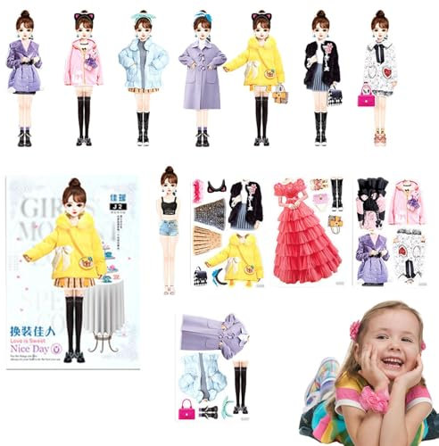 Prinzessin-Anzieh-Stickerbuch, magnetische Anziehpuppen - Aktivitätsbuch zum Anziehen von Prinzessinnenpuppen, magnetisch | Pretend Dress Up Dolls, magnetisches Dress Up Stickerbuch für Mädchen ab 3 J