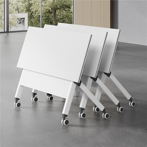 Großes klappbares Konferenztisch-Set mit leisen Rollen, 3 Stück, 160 cm, mobiler Besprechungstisch für Büro, moderner Klapp-Top-Trainingstisch