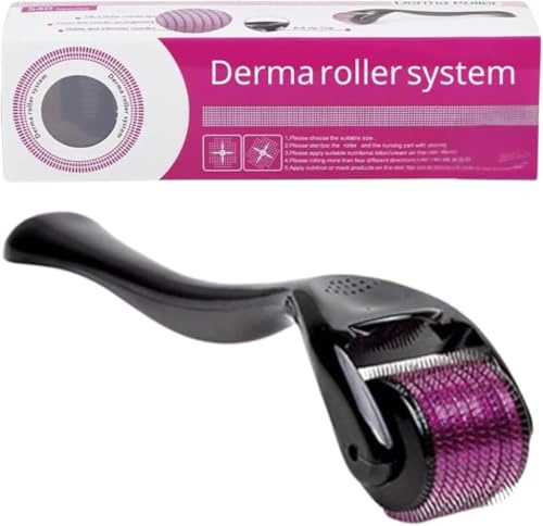 Derma Roller for Body, Hair and Sculp 0.25mm, 540 Titanium Microneedle Dermal Skincare, Microneedling Roller for Men and Women with Storage Case