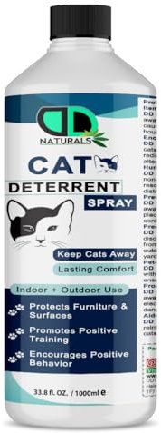 DD Teck Cat Repellent– Natural Essential Oil Formula, Pet-Safe & Non-Toxic, Lemon Scented Indoor & Outdoor Cat Deterrent, Prevent Scratching, Spraying & Fouling on Furniture, Gardens & Homes (1000ml)