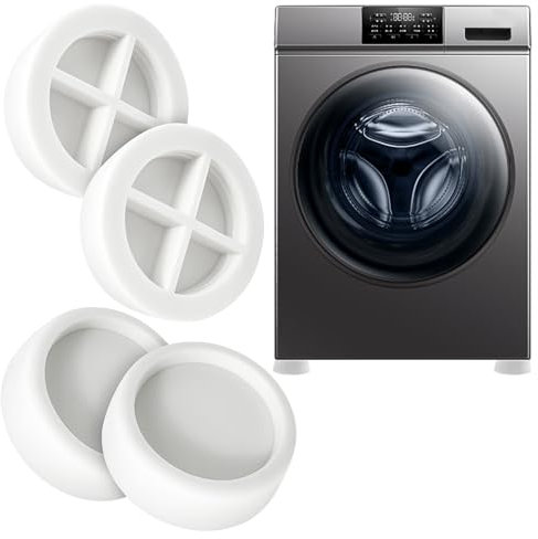 Xpieoyrm Soporte Lavadora, 4 Piezas Antivibracion Lavadora, Base Antideslizante, Patas Antivibracion Lavadora para Lavadoras y Secadoras, Almohadillas Estabilizadora para Reducción de Vibraciones
