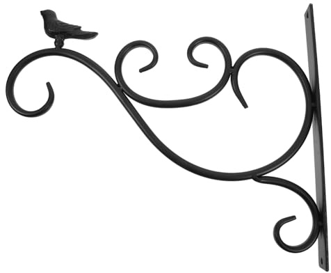 Hemobllo Support De Fleurs Suspendu Fer Forgé Potence Murale Élégante Pour Pots De Fleurs Et Jardinières Décoration Intérieure Et Extérieure Noir