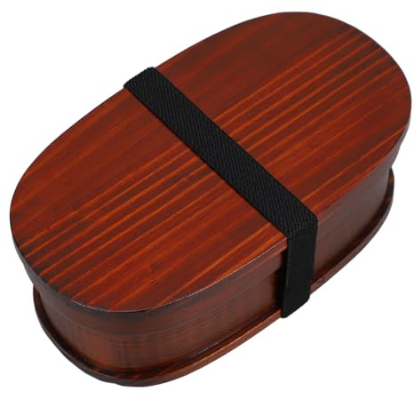 LABRIMP Caja Bento Japonesa De Madera Fiambrera Tapa Contenedor Bento Para Comida Fiambrera Práctica Para Estudiantes Soporte Para Alimentos