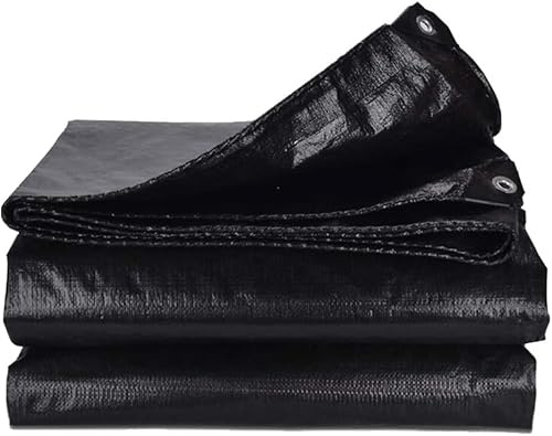 Telone impermeabile resistente in poliestere nero reversibile per esterni con occhielli 9,9 x 16,5 m (3 x 5 m) copertura per campeggio camion e costruzione uso
