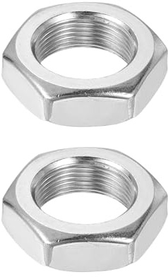 QUARKZMAN M18x1mm Sechskantmuttern 2 Stück 304 Edelstahl metrische | Feingewinde-Sechskant-Sicherungsmuttern Verbindungselemente 27mm/1,06 Breite, 9mm/0,35 Höhe für Maschinenbau