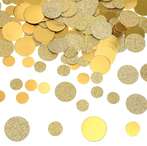 200 Stück Runde Tischkonfetti Glitzer Babyparty Konfetti Gold Verlobung Hochzeit Tischdekoration Konfetti Party Deko für Geburtstag Babyparty Jahrestag Party Bastelbedarf Deko | Geburtstag Konfetti Streukreis Papier Hochzeit Babyparty Jahrestag Feier Dekor Bastelbedarf